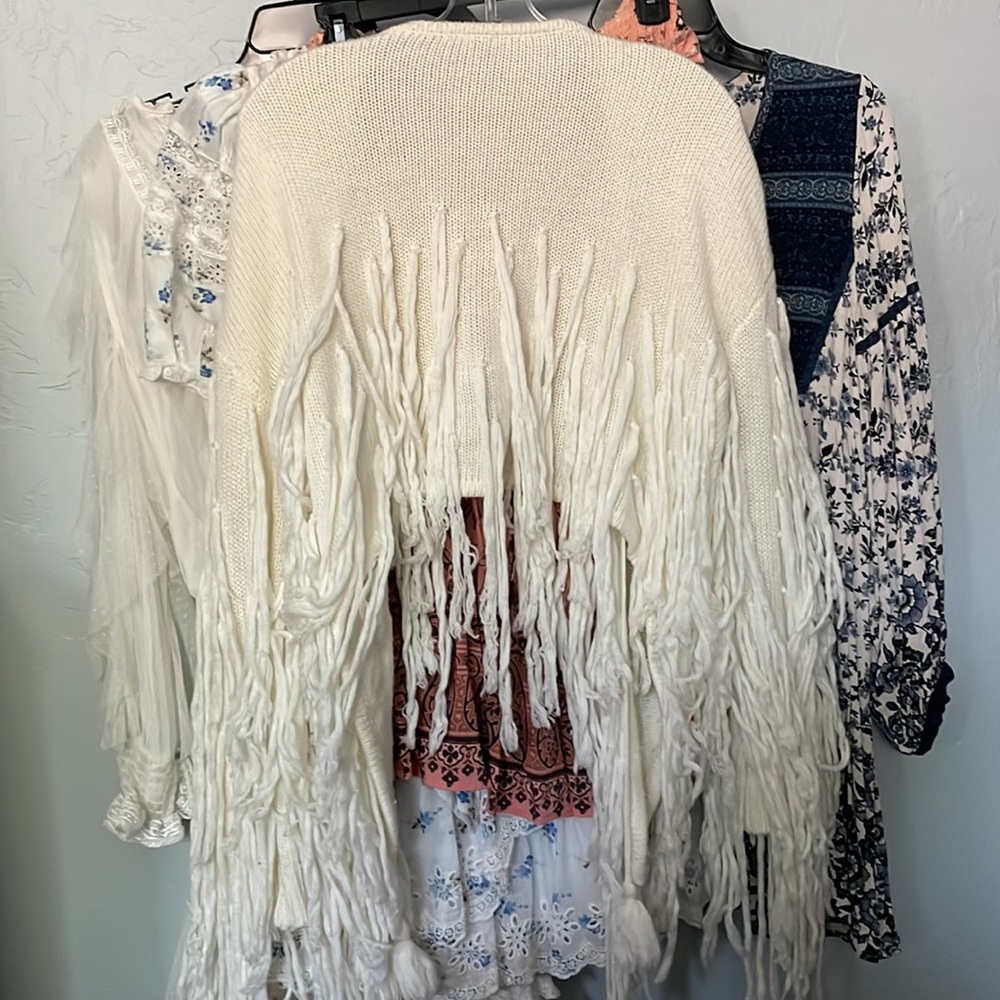Spell and the gypsy designs rare vintage Leila tassel cardigan cropped shrug - Picture 10 of 16